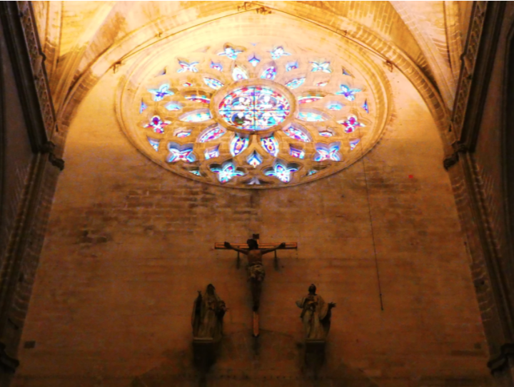 stained glass in the cathedral of seville, where to go in seville
