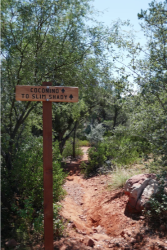 sign for hiking trail in sedona coconino hike