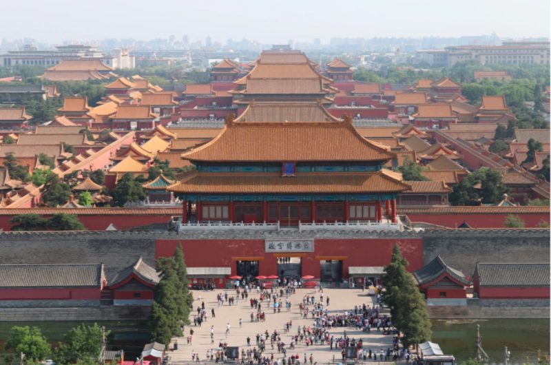 overview of the forbidden city from above