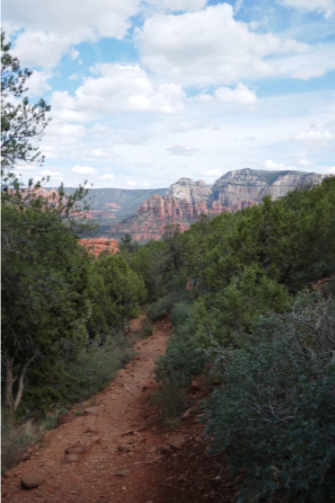 dirt path on the hiking trail above sedona arizona