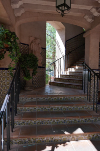 tiled mosaic stairway in tlaquepaque