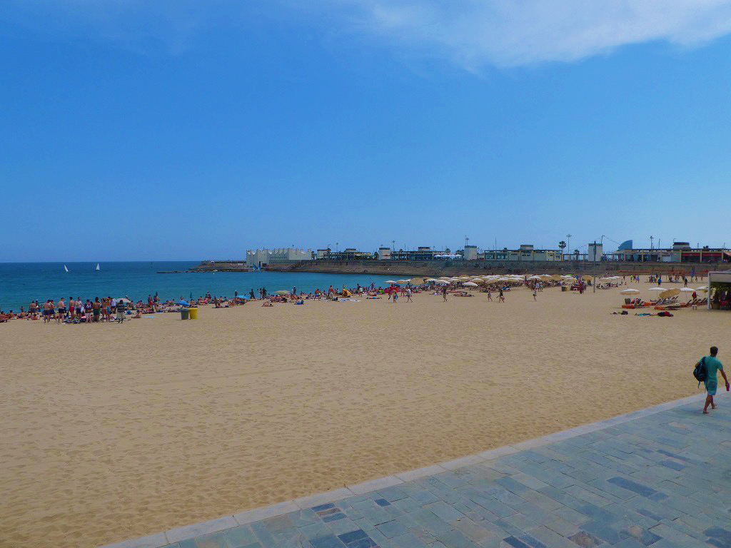 wide yellow sandy beaches of barcelona