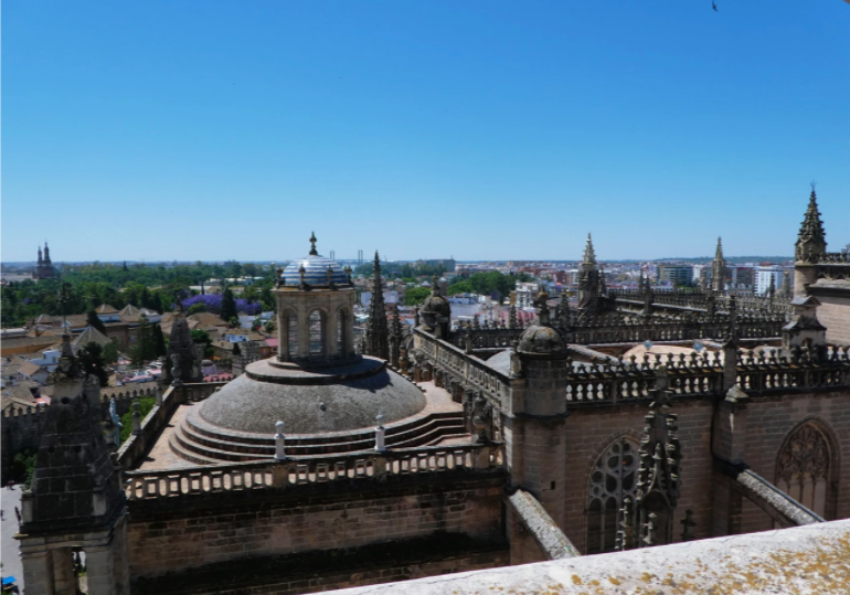 1 day in seville; the view of seville from the top of the cathedral itinerary
