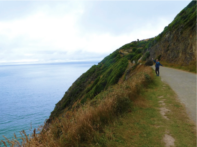 walking trail on steep mountain