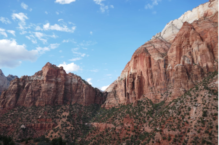 red mountain in zion national park