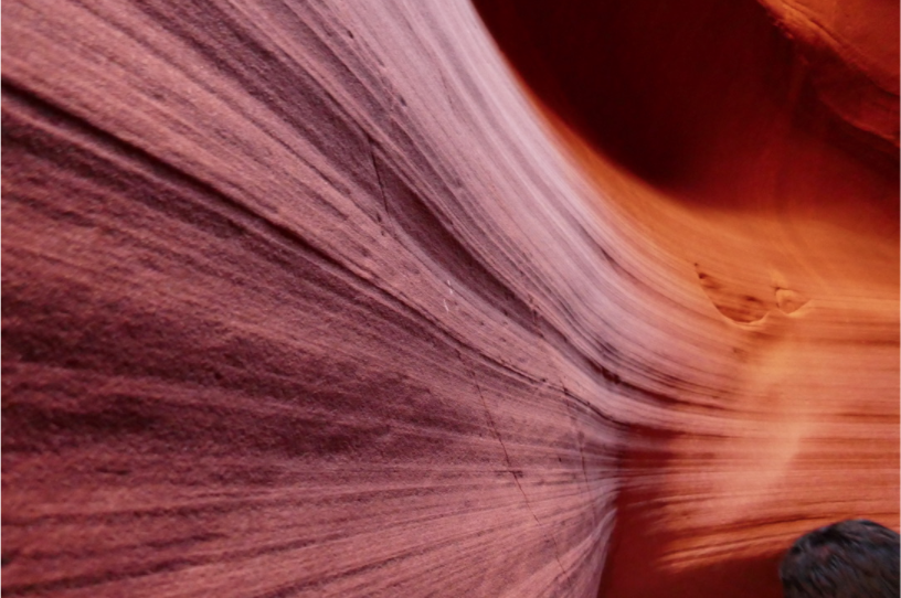 layered striations of red rock