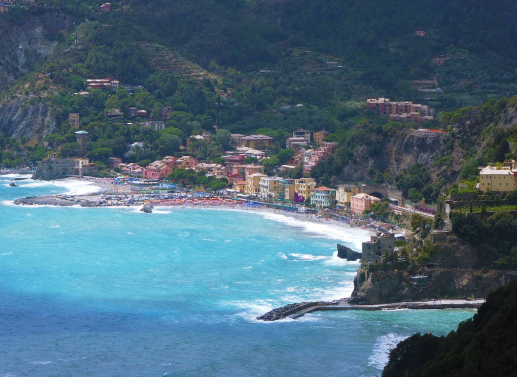 beach inlet of monterosso al mare in cinque terre