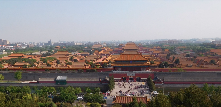 top view of the forbidden city in beijing