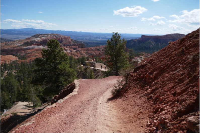 red rock hiking trail on sunny day