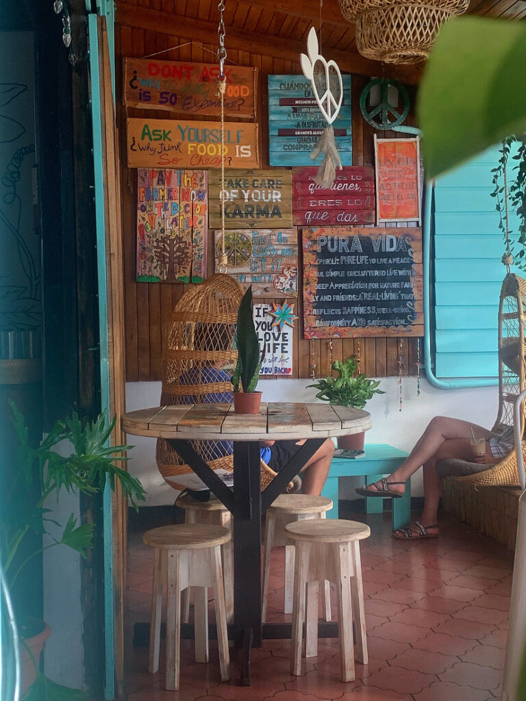 cafe signs on a wall