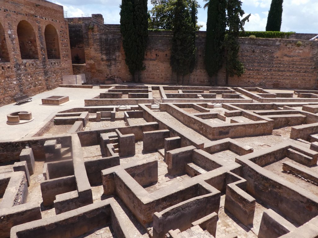 red walls made into a maze as seen from above