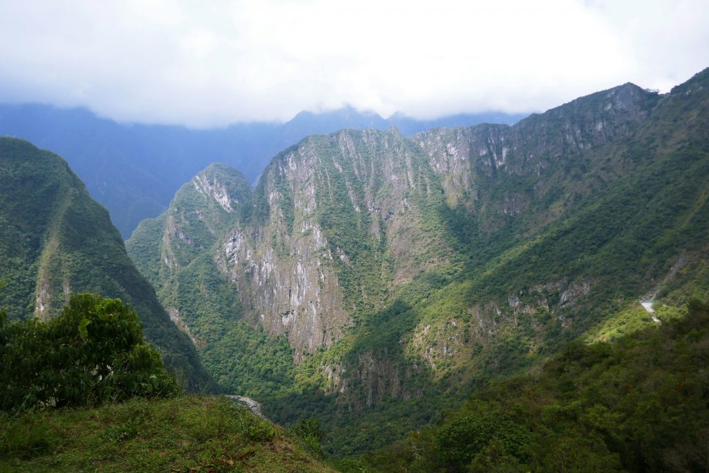 the andes mountain range as from machu picchu