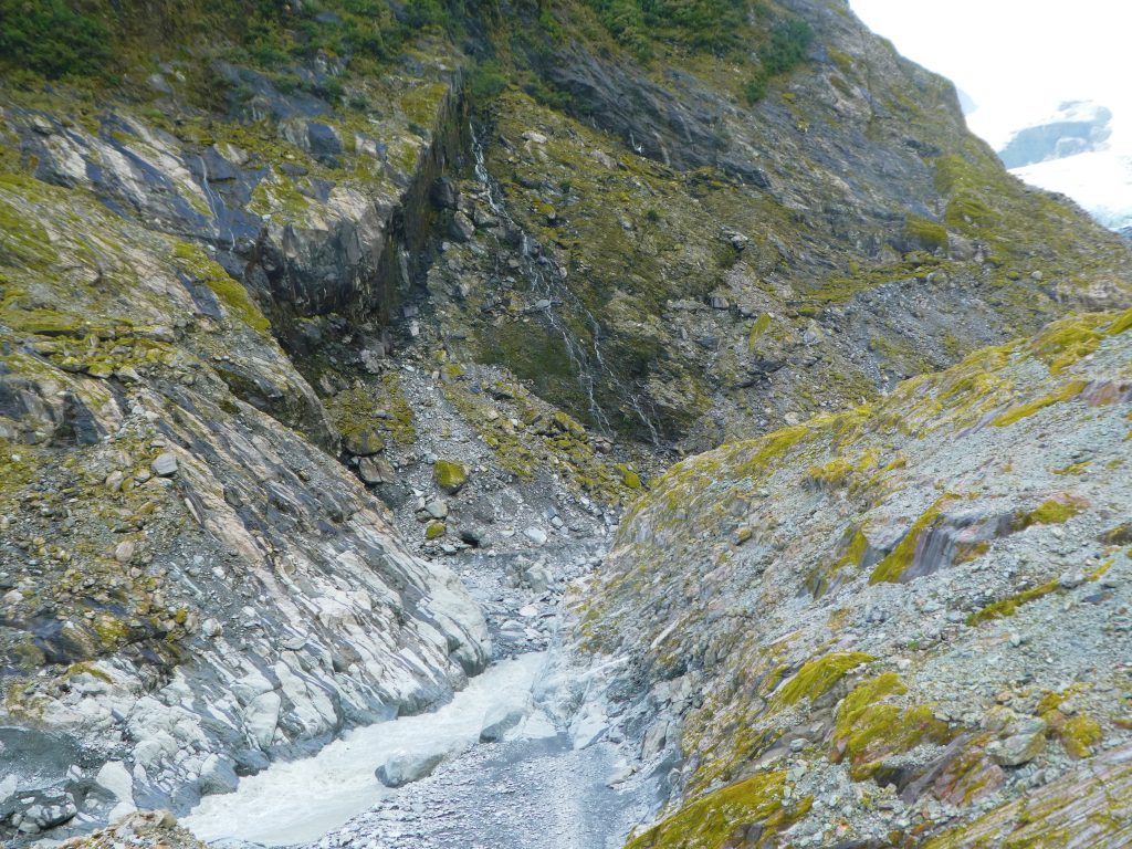 white water runoff from franz josef glacier