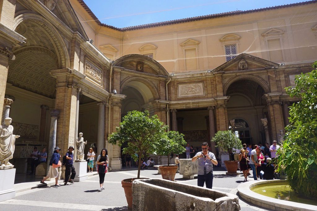 interior plaza with tree of the vatican