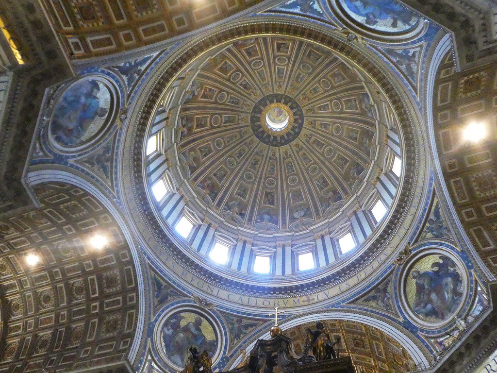 huge dome with intricate design and windows around it