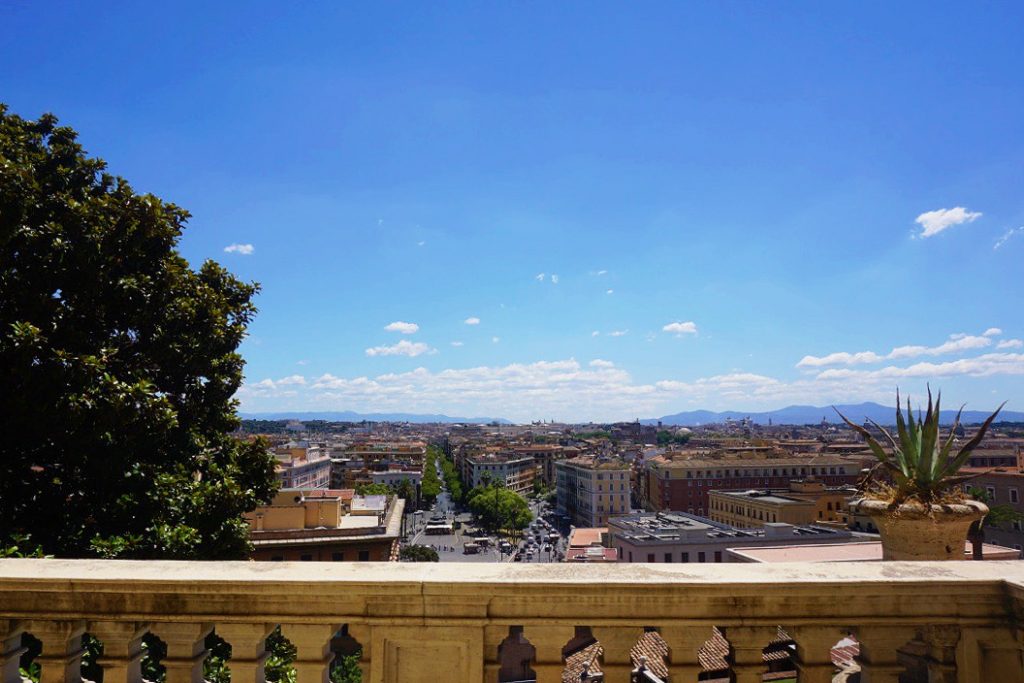 view of rome from vatican balcony