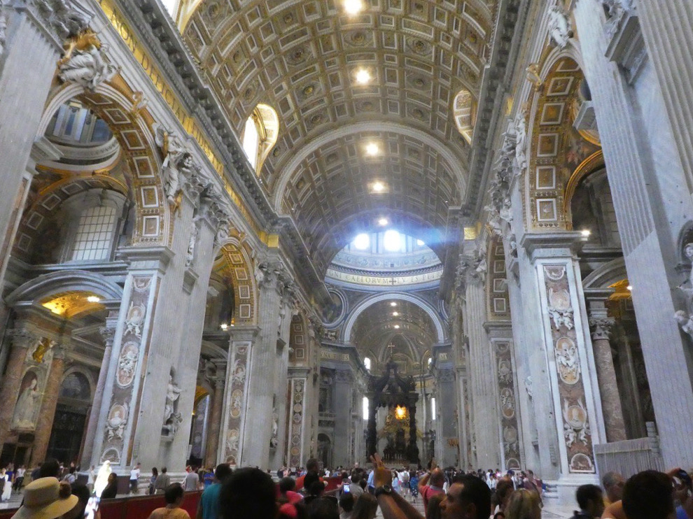 massively tall interior of a cathedral