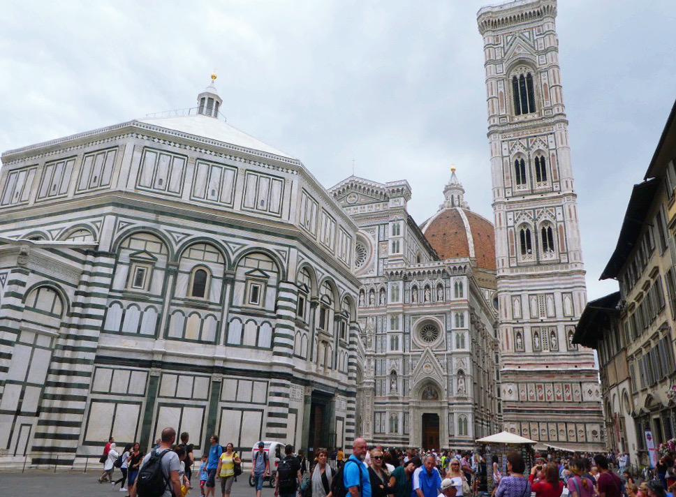 tower and entrance of the duomo