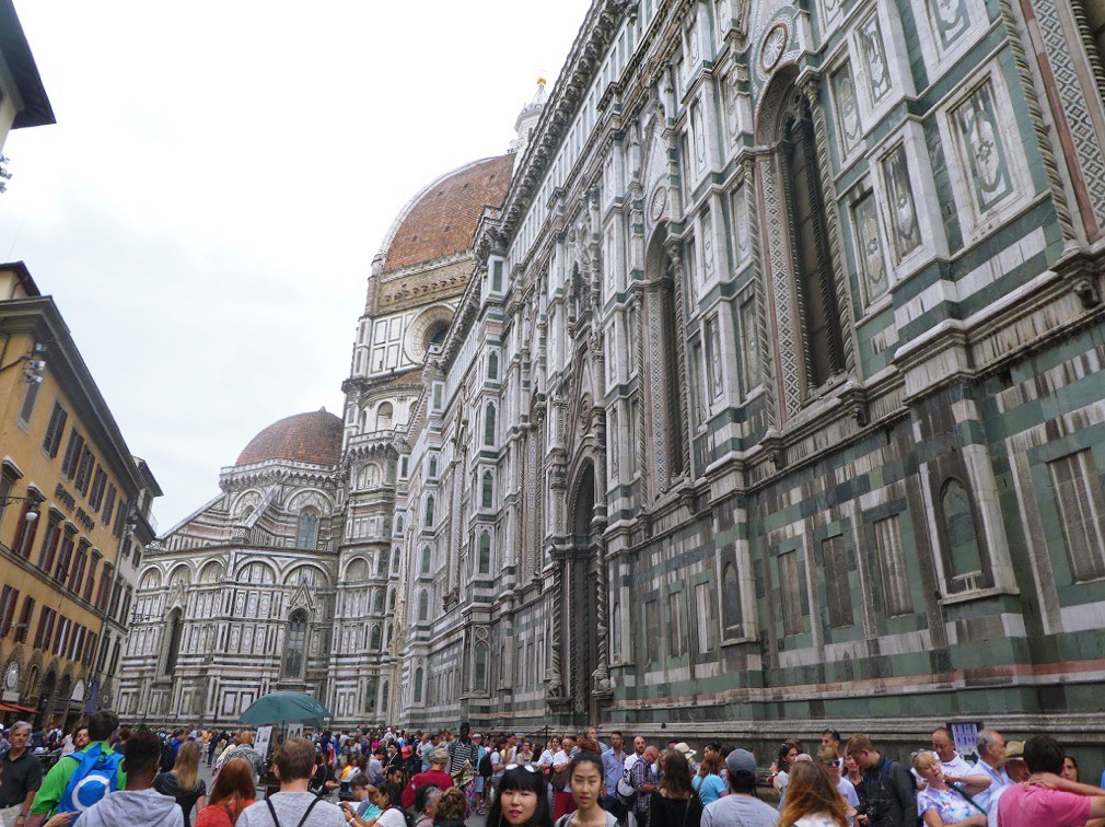 sideview of the piazza del duomo showcasing intricate architecture