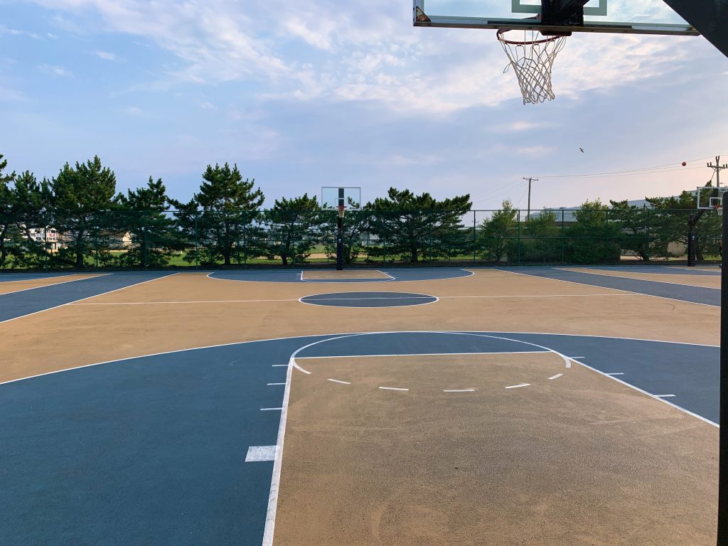 basketball court outdoor with no people on it