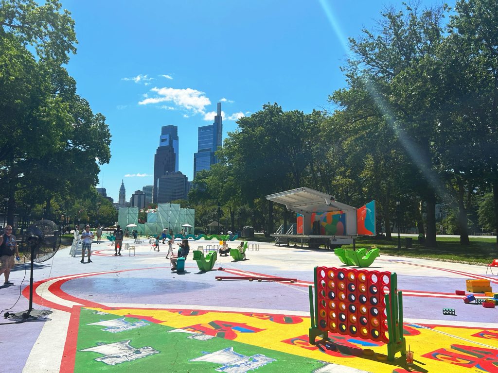 giant connect four on oval plaza in philadelphia