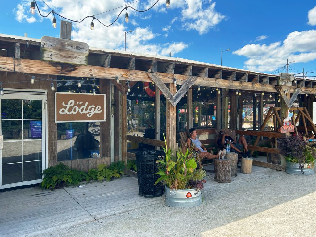 wooden lodge at blue cross independent riverrink in philly