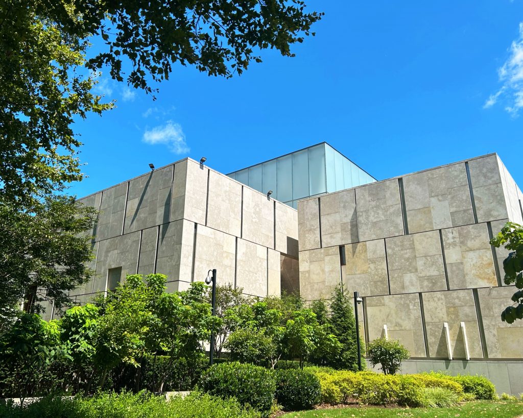 exterior of the barnes foundation covered in square blocks
