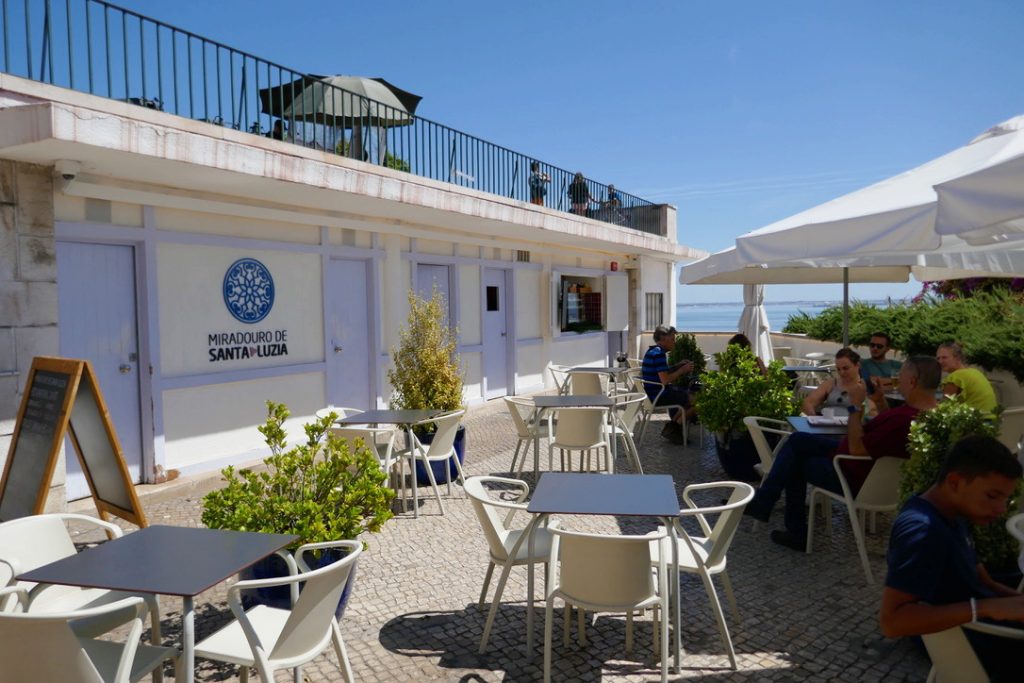 eating area next to miradouro de santa luzia lisbon