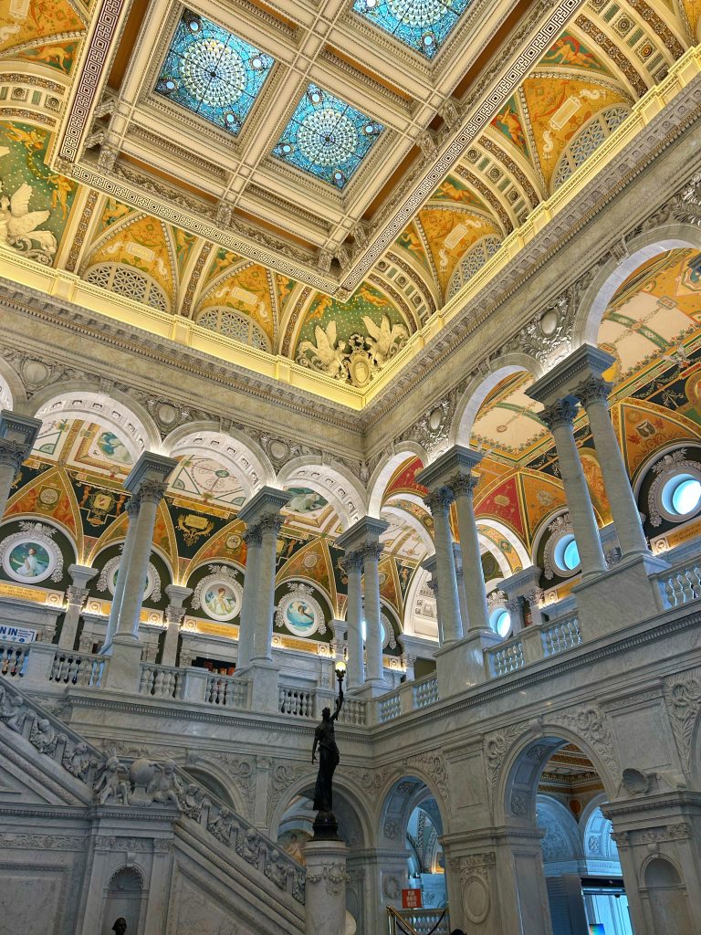 architecture of the entrance hall to the library of congress