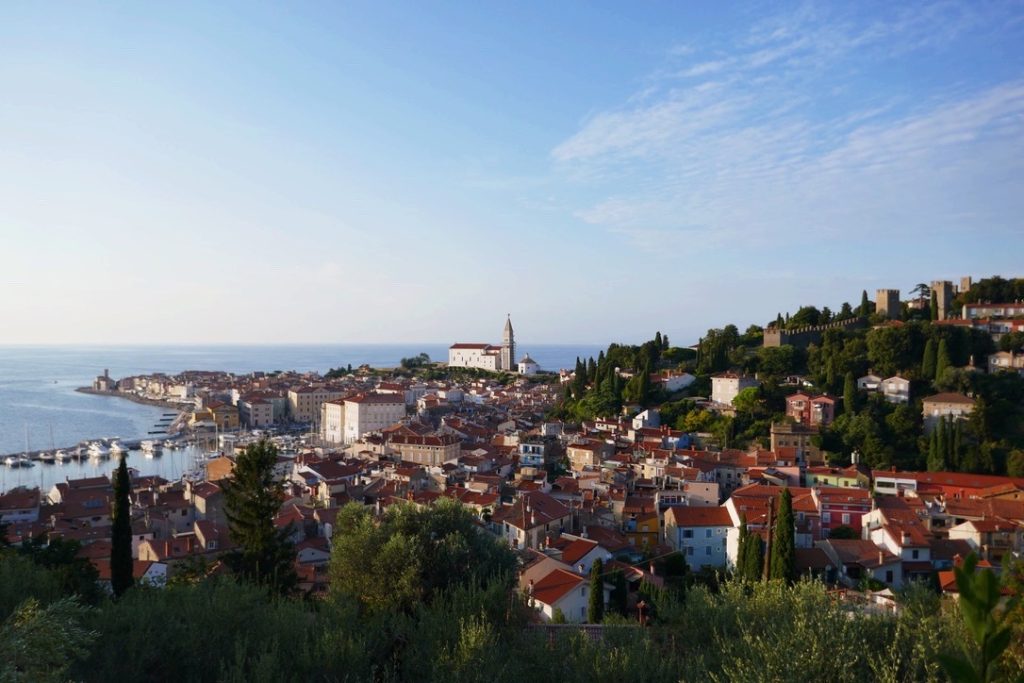 overview of piran on a summer day