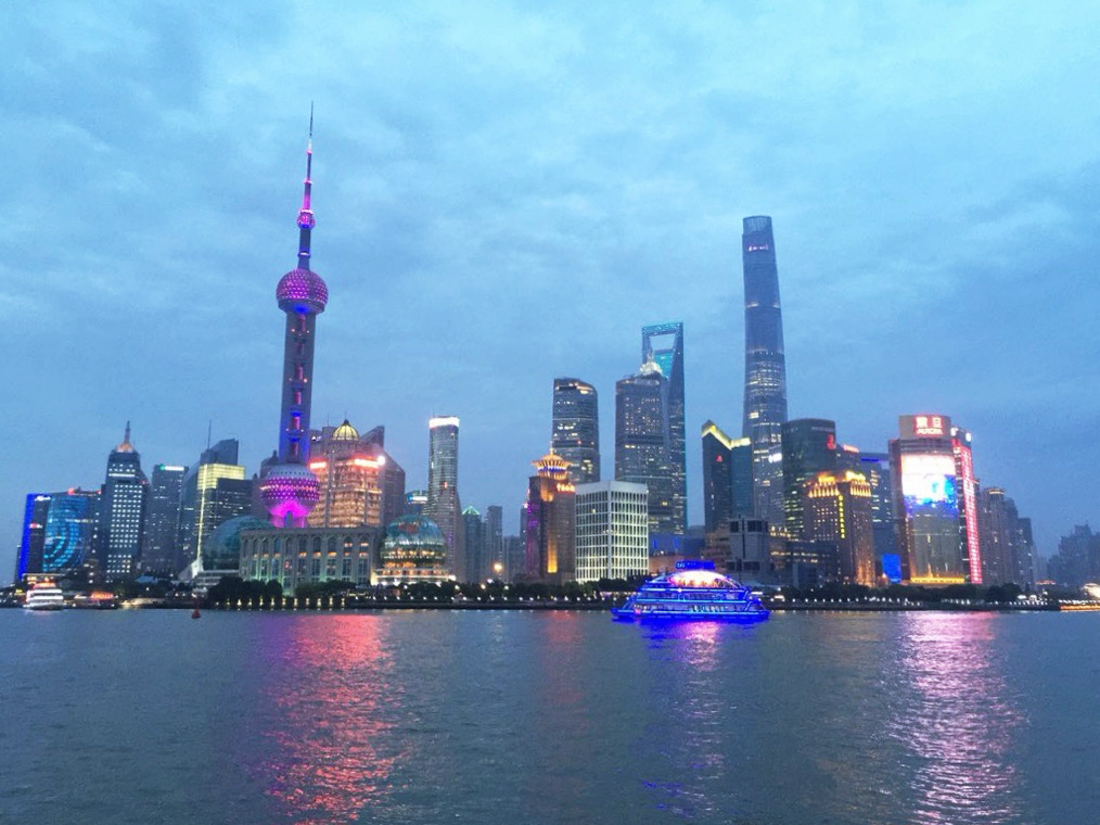 colorful buildings from the bund shanghai